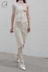 Un Morceau lace velvet stitching twists tube top UM231SZ17 PUM37